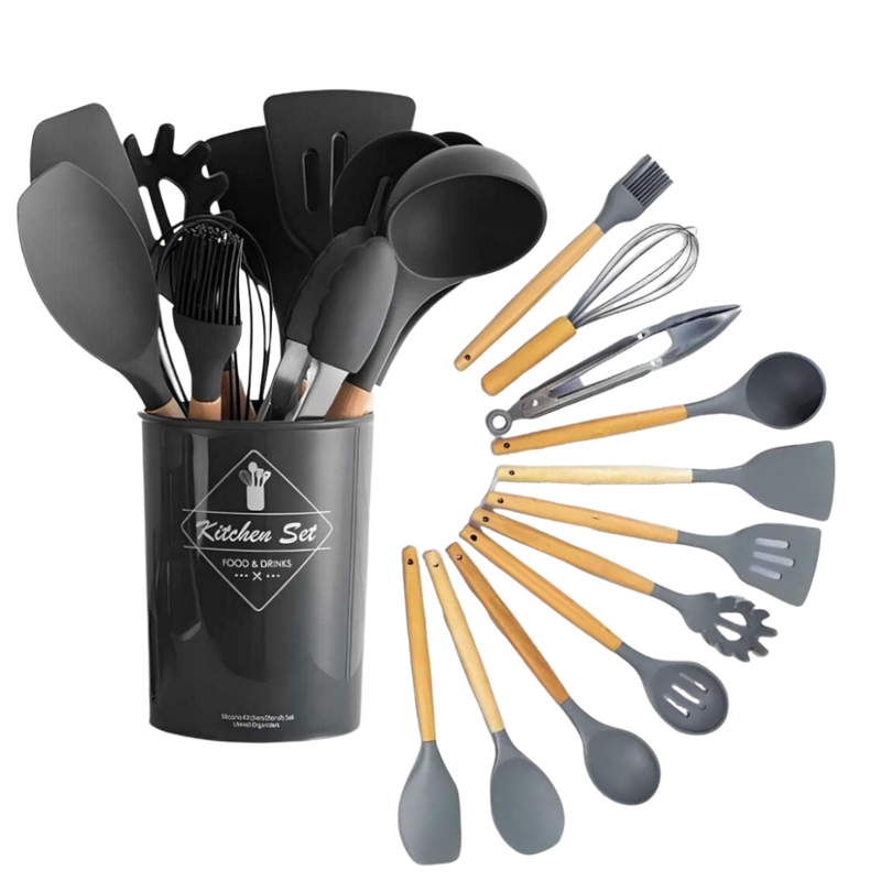 Kit de Utensílios de Cozinha de Silicone